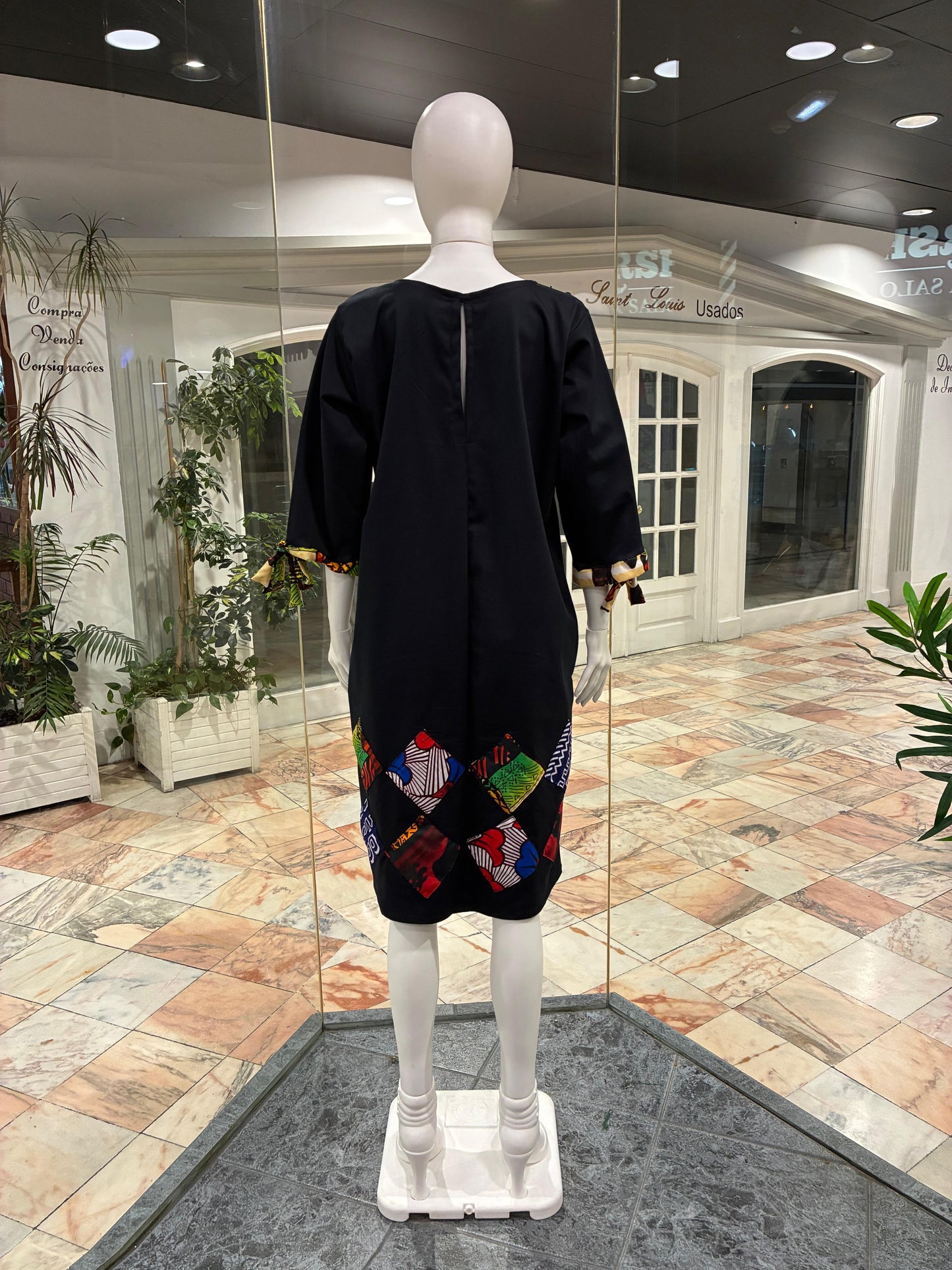 Tunic with African fabric patchwork prints