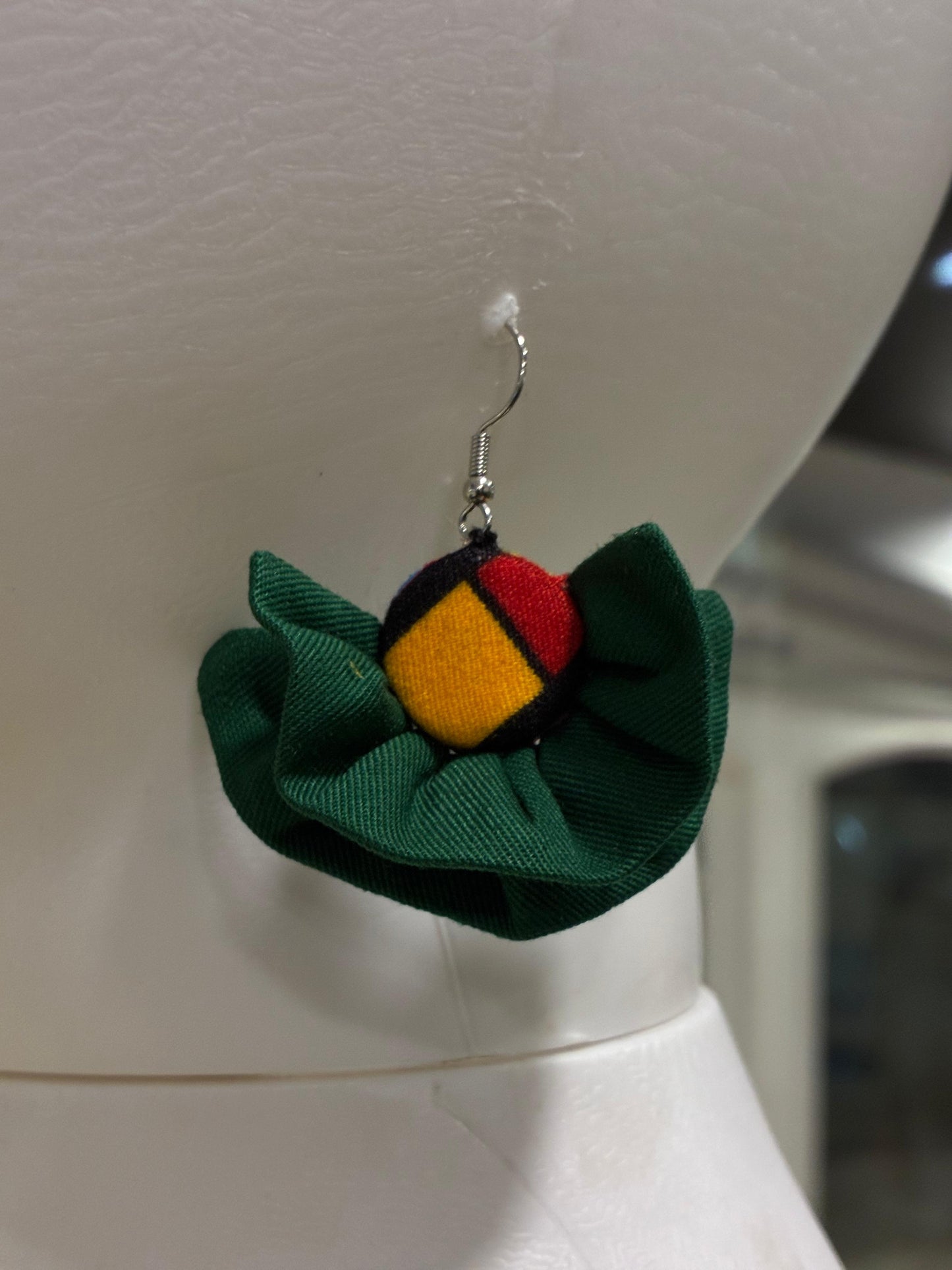 African cloth earrings
