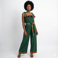 Fitted jumpsuit with elastic and belt without clip