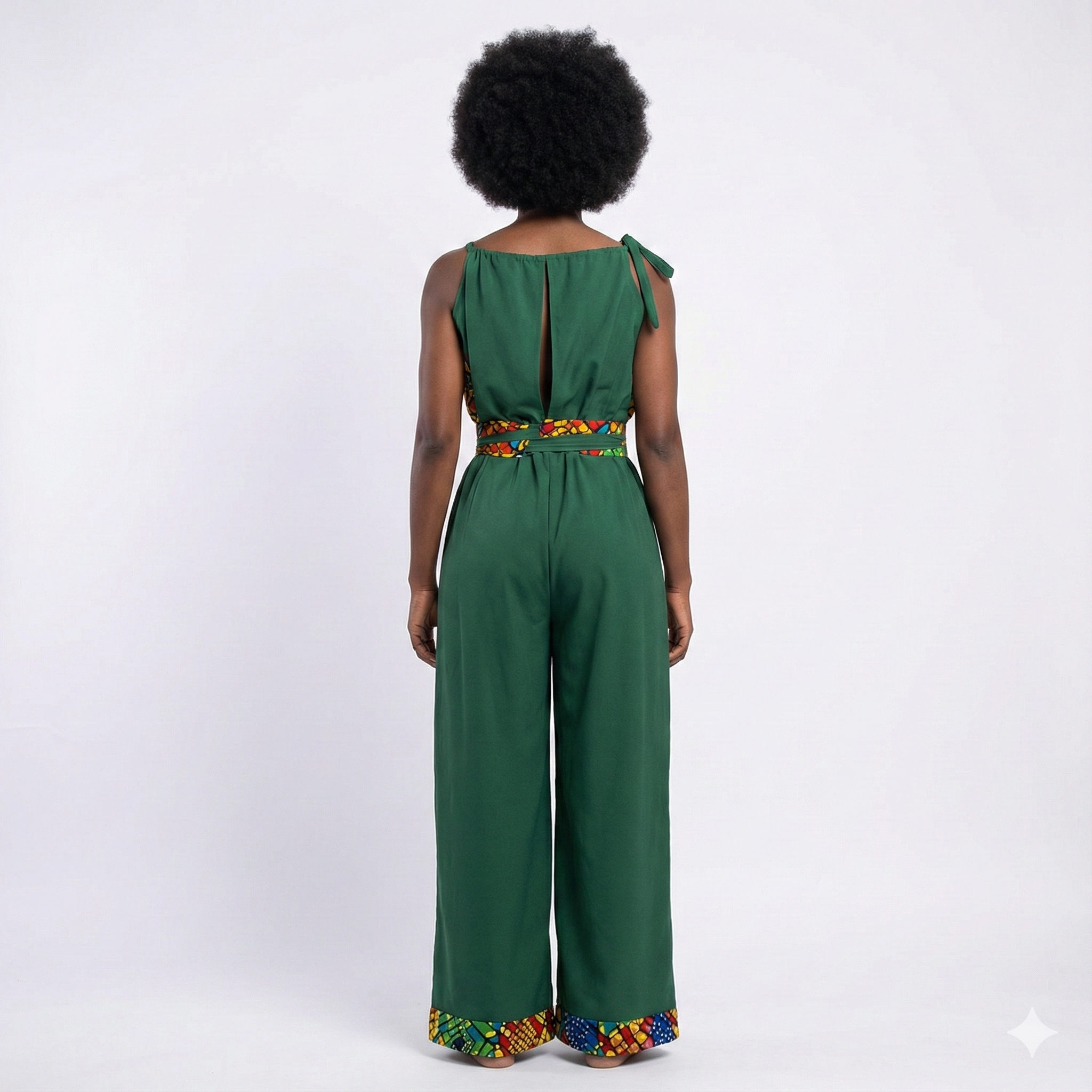 Fitted jumpsuit with elastic and belt without clip