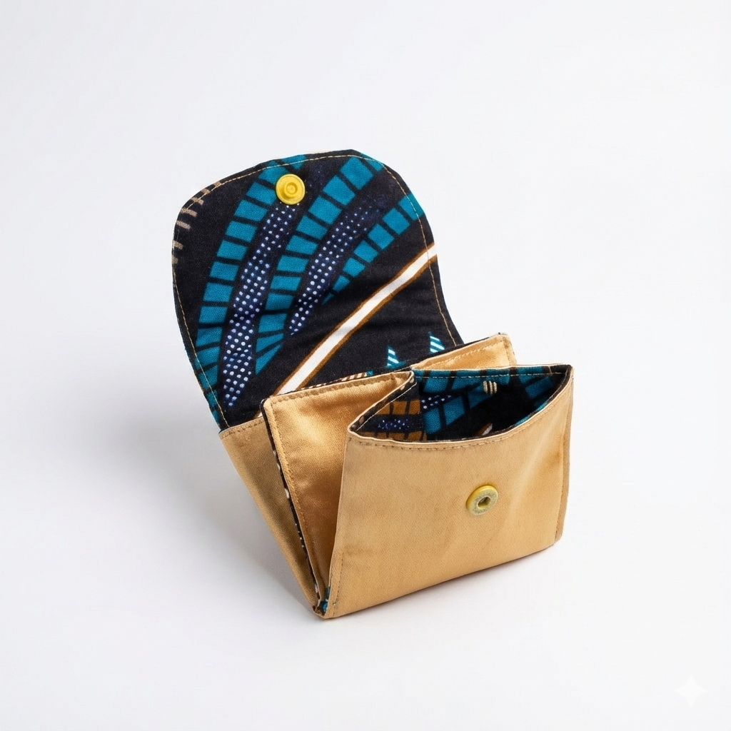Compact Wallet with African Print
