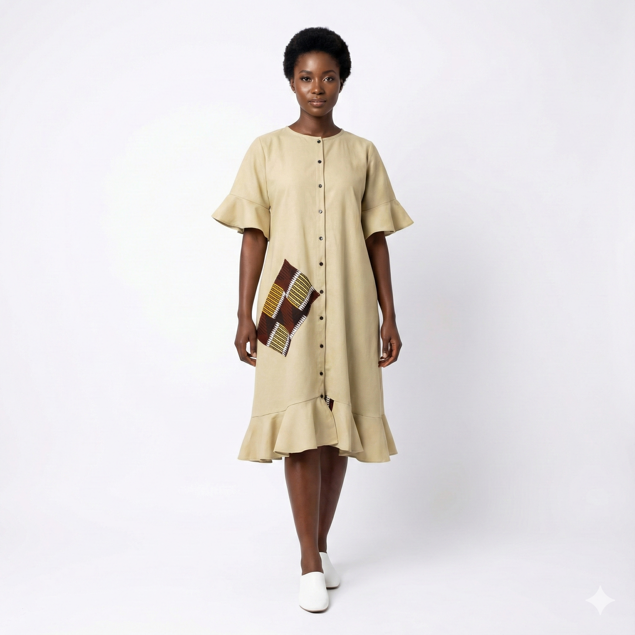 Tunic with buttons at the front