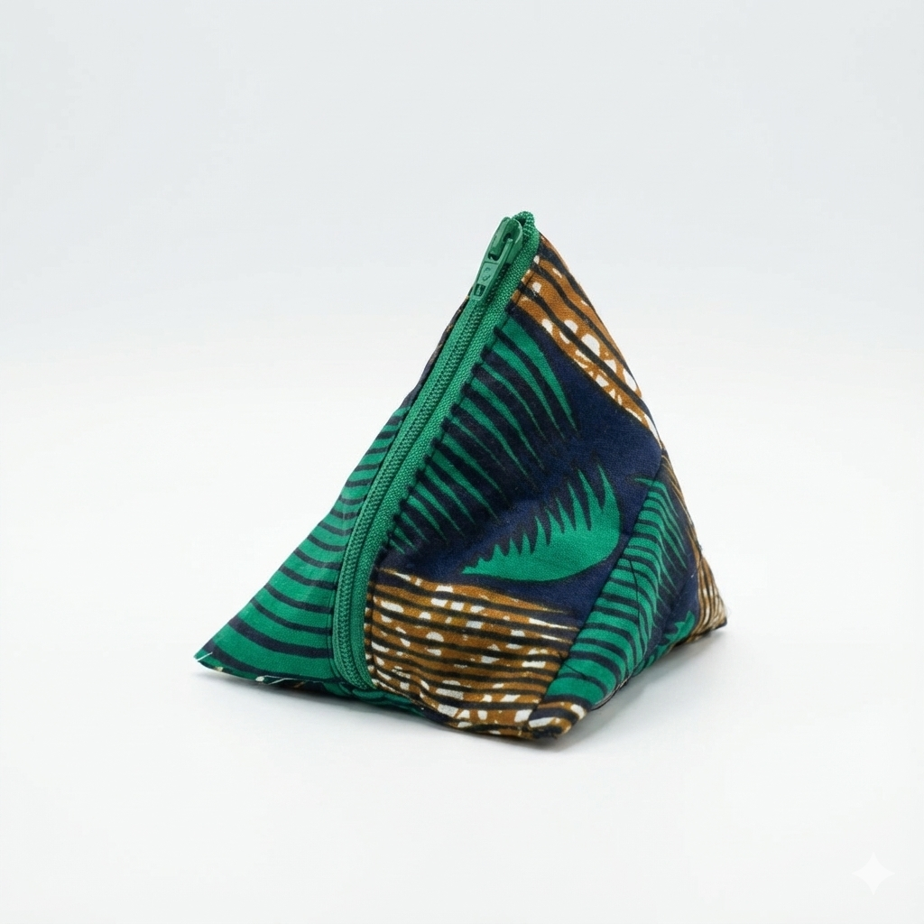 Triangular Coin Purse with Zipper