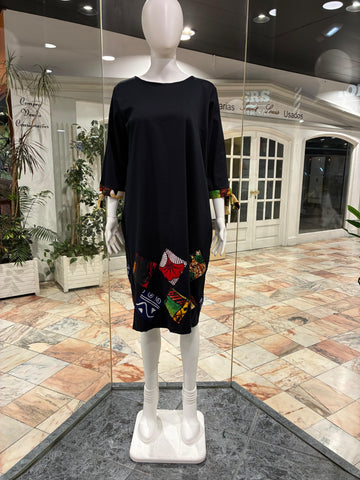 Túnica com estampas de retalhos de panos africano